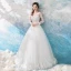 Erschwinglich Ivory / Creme Durchbohrt Brautkleider / Hochzeitskleider 2019 Ballkleid Rundhalsausschnitt Lange Ärmel Rückenfreies Applikationen Spitze Perlenstickerei Perle Lange Rüschen