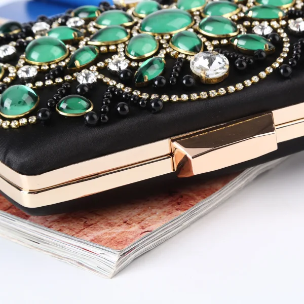 Vintage / Originale Noire Faux Diamant Cocktail Pochette 2023