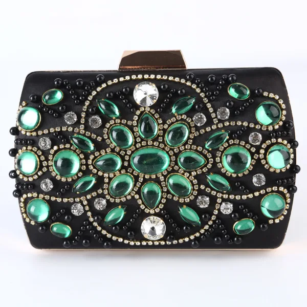 Vintage / Originale Noire Faux Diamant Cocktail Pochette 2023