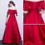 Erschwinglich Rot Abendkleider 2019 A Linie Off Shoulder Kurze Ärmel Perlenstickerei Schleife Stoffgürtel Lange Rüschen Rückenfreies Festliche Kleider