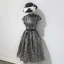 Sparkly Black Party Dresses 2018 A-Line / Princess High Neck Short Sleeve Bow Sash Knee-Length Sequins Formal Dresses