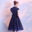 Sparkly Black Party Dresses 2018 A-Line / Princess High Neck Short Sleeve Bow Sash Knee-Length Sequins Formal Dresses