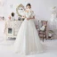 Ivoire Robe De Mariée 2019 Princesse De l'épaule Gonflée Manches Courtes Dos Nu Appliques En Dentelle Cristal Perlage Tribunal Train Volants