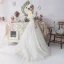 Ivoire Robe De Mariée 2019 Princesse De l'épaule Gonflée Manches Courtes Dos Nu Appliques En Dentelle Cristal Perlage Tribunal Train Volants
