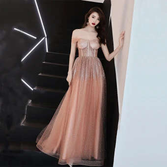 Sexy Orange Prom Dresses 2019 A Line Princess Off The Shoulder Short Sleeve Glitter Tulle Floor Length Long Ruffle Backless Formal Dresses