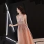 Sexy Orange Prom Dresses 2019 A-Line / Princess Off-The-Shoulder Short Sleeve Glitter Tulle Floor-Length / Long Ruffle Backless Formal Dresses