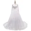 Eleganta Vita Bröllopsklänningar 2018 Prinsessa Urringning Långärmad Halterneck Appliqués Pierced Spets Chapel Train Ruffle