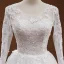 Eleganta Vita Bröllopsklänningar 2018 Prinsessa Urringning Långärmad Halterneck Appliqués Pierced Spets Chapel Train Ruffle