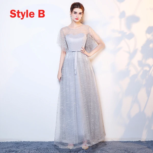 Affordable Silver Bridesmaid Dresses 2019 A-Line / Princess Bow Sash Floor-Length / Long Ruffle Backless Wedding Party Dresses Affordable Silver Bridesmaid Dresses 2019 A-Line / Princess Bow Sash Floor-Length / Long Ruffle Backless Wedding Party Dresses
