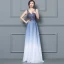 Discount Royal Blue See-through Evening Dresses  2019 A-Line / Princess V-Neck Sleeveless Beading Floor-Length / Long Ruffle Formal Dresses