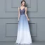 Discount Royal Blue See-through Evening Dresses  2019 A-Line / Princess V-Neck Sleeveless Beading Floor-Length / Long Ruffle Formal Dresses