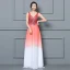 Discount Royal Blue See-through Evening Dresses  2019 A-Line / Princess V-Neck Sleeveless Beading Floor-Length / Long Ruffle Formal Dresses
