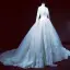 Classic Champagne Winter Wedding Dresses 2018 Ball Gown See-through Scoop Neck Long Sleeve Backless Appliques Lace Cathedral Train Ruffle