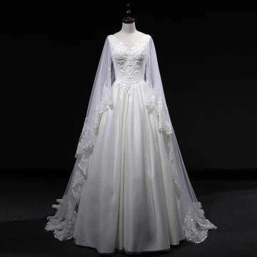 Vintage Originale Ivoire Robe De Mariée 2019 Princesse V Cou Sans Manches Dos Nu Appliques En Dentelle Perle Perlage Watteau Train Volants