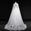 Vintage / Retro Ivory Wedding Dresses 2019 A-Line / Princess V-Neck Sleeveless Backless Appliques Lace Pearl Beading Watteau Train Ruffle