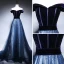Schöne Marineblau Abendkleider 2018 A Linie Off Shoulder Kurze Ärmel Stoffgürtel Star Perlenstickerei Sweep / Pinsel Zug Rüschen Rückenfreies Festliche Kleider
