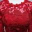 Elegant Burgundy Mother Of The Bride Dresses 2019 Scoop Neck 3/4 Sleeve Appliques Pierced Lace Tea-length Ruffle Wedding Party Dresses