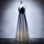 Sexy Bleu Marine Dégradé De Couleur Champagne Robe De Soirée 2018 Princesse Bretelles Spaghetti Sans Manches Longue Volants Dos Nu Robe De Ceremonie