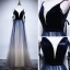 Sexy Bleu Marine Dégradé De Couleur Champagne Robe De Soirée 2018 Princesse Bretelles Spaghetti Sans Manches Longue Volants Dos Nu Robe De Ceremonie