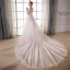 Élégant Champagne Transparentes Robe De Mariée 2018 Princesse Encolure Dégagée Gonflée 3/4 Manches Dos Nu Appliques En Dentelle Perlage Cathedral Train Volants