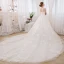 Romantique Champagne Transparentes Robe De Mariée 2018 Robe Boule Encolure Dégagée Sans Manches Dos Nu Appliques En Dentelle Glitter Perlage Cathedral Train Volants