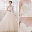 Romantique Champagne Transparentes Robe De Mariée 2018 Robe Boule Encolure Dégagée Sans Manches Dos Nu Appliques En Dentelle Glitter Perlage Cathedral Train Volants
