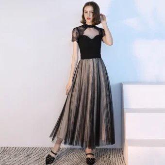 Modern Fashion Black Evening Dresses 2018 A Line Princess Amazing Unique Scoop Neck Sleeveless Ankle Length Ruffle Backless Formal Dresses