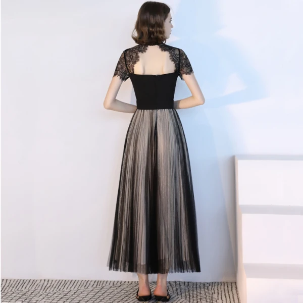 Modern / Fashion Black Evening Dresses 2018 A-Line / Princess Amazing / Unique Scoop Neck Sleeveless Ankle Length Ruffle Backless Formal Dresses