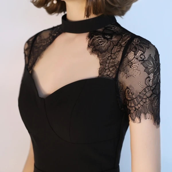 Modern / Fashion Black Evening Dresses 2018 A-Line / Princess Amazing / Unique Scoop Neck Sleeveless Ankle Length Ruffle Backless Formal Dresses