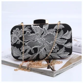Chic Beautiful Silver Embroidered Evening Party Clutch Bags 2023 Satin Clutch Bags
