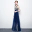 Scintillantes Ciel étoilé Argenté Bleu Roi Paillettes Robe De Soirée 2017 Princesse Bretelles Spaghetti Sans Manches Longue Dos Nu Robe De Ceremonie