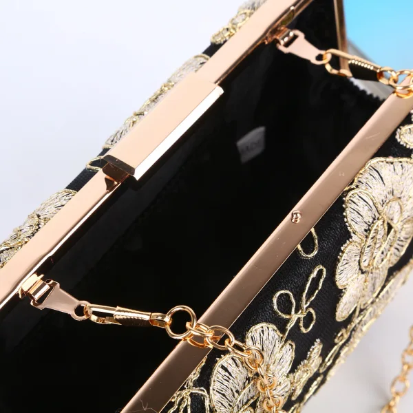 Vintage / Retro Black Cocktail Party Embroidered Clutch Bags 2023