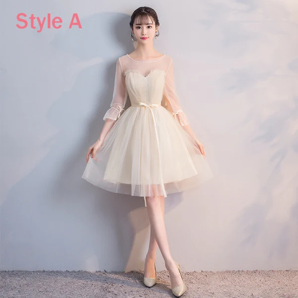 Abordable Champagne Transparentes Robe Demoiselle D'honneur 2018 Princesse Appliques En Dentelle Ceinture Courte Volants Dos Nu Robe Pour Mariage