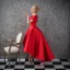 Haute Basse Rouge Transparentes Robe De Bal 2018 Robe Boule Encolure Carrée Manches Courtes Appliques En Dentelle Faux Diamant Asymétrique Volants Robe De Ceremonie