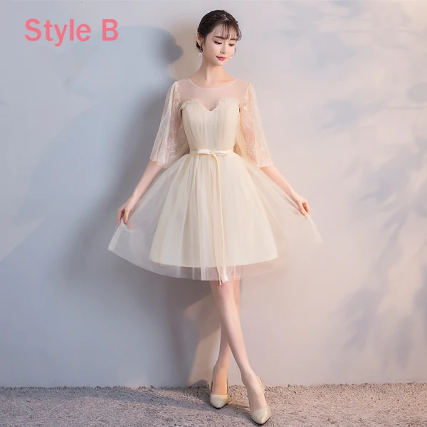Abordable Champagne Transparentes Robe Demoiselle D'honneur 2018 Princesse Appliques En Dentelle Ceinture Courte Volants Dos Nu Robe Pour Mariage