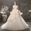 Modern / Fashion Champagne Wedding Dresses 2019 A-Line / Princess V-Neck Sleeveless Backless Glitter Tulle Beading Court Train Ruffle
