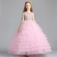 Best Blushing Pink Flower Girl Dresses 2019 Ball Gown Scoop Neck Sleeveless Appliques Lace Beading Floor-Length / Long Cascading Ruffles Wedding Party Dresses