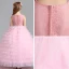 Best Blushing Pink Flower Girl Dresses 2019 Ball Gown Scoop Neck Sleeveless Appliques Lace Beading Floor-Length / Long Cascading Ruffles Wedding Party Dresses