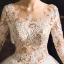 Illusion Elfenben Genomskinliga Bröllopsklänningar 2019 Prinsessa Fyrkantig Ringning Långärmad Halterneck Appliqués Spets Chapel Train Ruffle
