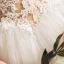 Illusion Elfenben Genomskinliga Bröllopsklänningar 2019 Prinsessa Fyrkantig Ringning Långärmad Halterneck Appliqués Spets Chapel Train Ruffle