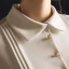 Vintage / Retro Ivory Satin Outdoor / Garden Wedding Dresses 2019 A-Line / Princess High Neck 3/4 Sleeve See-through Backless Buttons Tea-length Ruffle