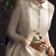 Vintage / Retro Ivory Satin Outdoor / Garden Wedding Dresses 2019 A-Line / Princess High Neck 3/4 Sleeve See-through Backless Buttons Tea-length Ruffle