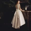 Schlicht Ivory / Creme Satin Garten / Im Freien Brautkleider / Hochzeitskleider 2019 A Linie Tiefer V-Ausschnitt Ärmellos Rückenfreies Asymmetrisch Rüschen