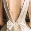 Schlicht Ivory / Creme Satin Garten / Im Freien Brautkleider / Hochzeitskleider 2019 A Linie Tiefer V-Ausschnitt Ärmellos Rückenfreies Asymmetrisch Rüschen