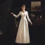 Vintage / Originale Ivoire Satin Robe De Mariée 2019 Gaine / Ajustement V-Cou Manches Longues Dos Nu Longue Volants