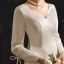 Vintage / Originale Ivoire Satin Robe De Mariée 2019 Gaine / Ajustement V-Cou Manches Longues Dos Nu Longue Volants