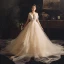 Fabuleux Champagne Robe De Mariée 2019 Princesse Bretelles Spaghetti Sans Manches Dos Nu Cristal Perlage Cathedral Train Volants