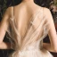 Fabuleux Champagne Robe De Mariée 2019 Princesse Bretelles Spaghetti Sans Manches Dos Nu Cristal Perlage Cathedral Train Volants