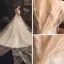 Fabuleux Champagne Robe De Mariée 2019 Princesse Bretelles Spaghetti Sans Manches Dos Nu Cristal Perlage Cathedral Train Volants