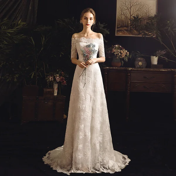 elegant garden wedding dresses Elegant Vintage Style Garden Rose Lace Wedding Dress main image 0